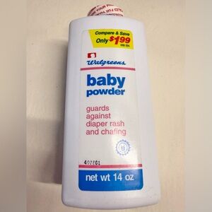 Walgreens Baby Powder 14oz Sealed with Talc
